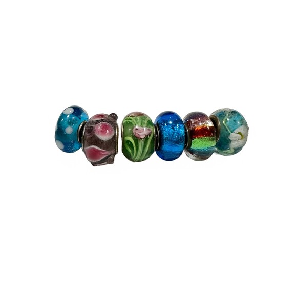 Multi-color Bead's Bracelet Charms Bundle of 6 - Picture 1 of 2